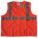 GILET HTE VISIBILITÉ,ANSI CLASSE 2,2TG,ORANGE,MAILLE POLYESTER,GLISSIÈRE,BANDE UNIQUE