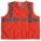 HI-VIS VEST, ANSI CLASS 2, 2XL, ORANGE, POLYESTER MESH, ZIPPER, SINGLE STRIPE