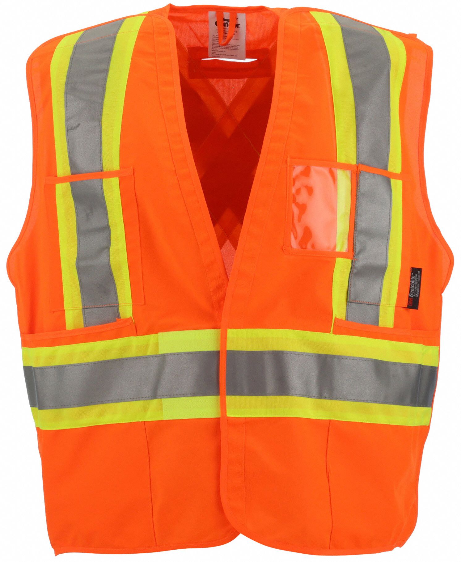 GILET HTE VISIBILITÉ,ANSI CLASSE 2,2TG/3TG,ORANGE,POLYESTER,FERMETURE AUTOAGRIPPANTE