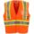 HI-VIS VEST, ANSI CLASS 2, 2XL/3XL, ORANGE, SOLID POLYESTER, HOOK & LOOP