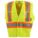 HI-VIS VEST, ANSI CLASS 2, 2XL/3XL, LIME, SOLID POLY, HOOK & LOOP, SINGLE STRIPE