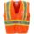 HI-VIS VEST, ANSI CLASS 2, S/M, ORNG, POLYESTER MESH, HOOK & LOOP, SINGLE STRIPE