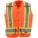 HI-VIS VEST, ANSI CLASS 2, XL, ORANGE, SOLID POLYESTER, SNAPS, CONTRASTING