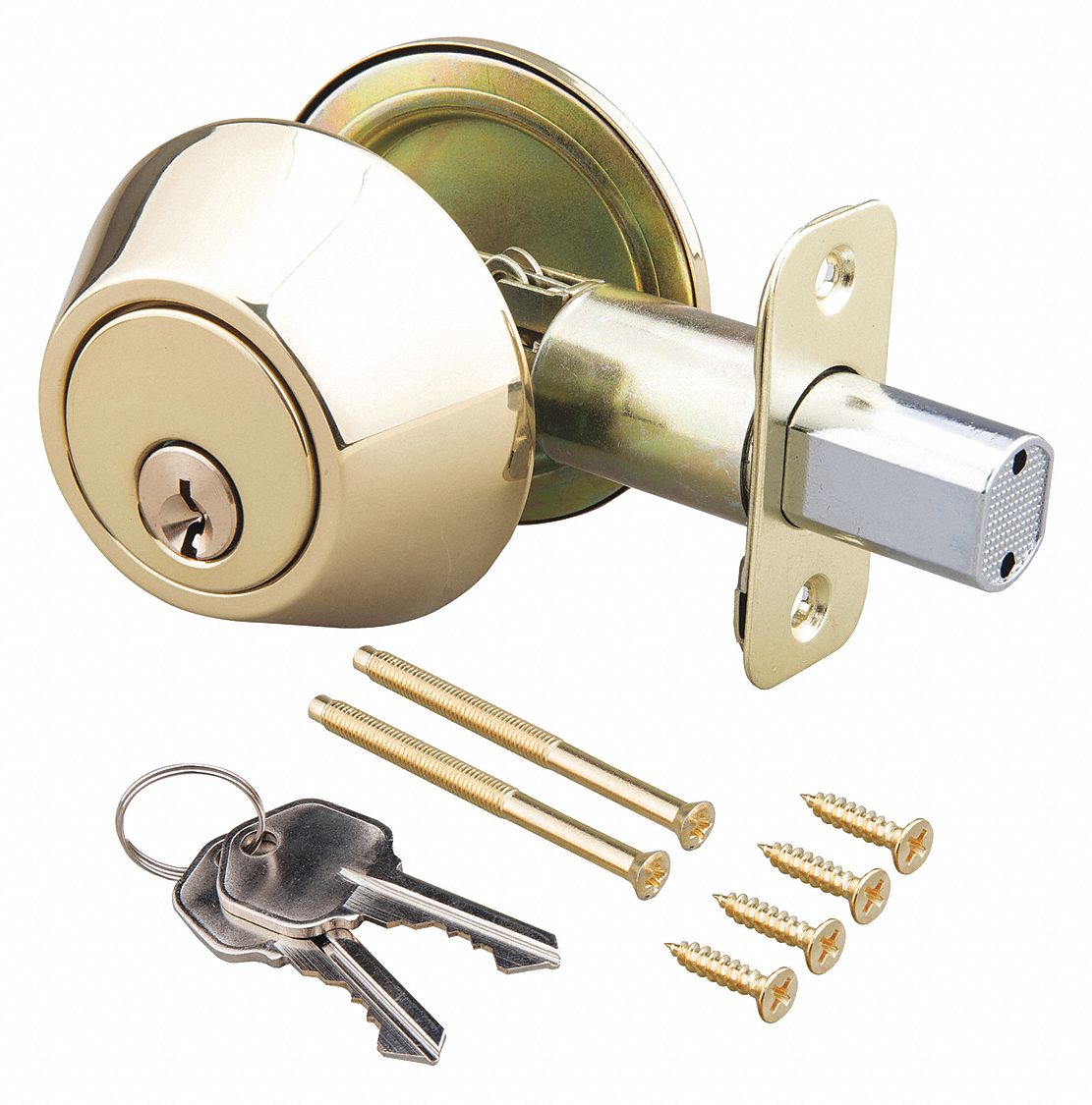EZ-FLO, Cylindrical, 1 3/4 in Door Thick - Max, Deadbolt