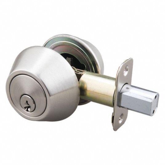 EZ-FLO, Cylindrical, 1 3/4 in Door Thick - Max, Deadbolt Lock - 491T64 ...