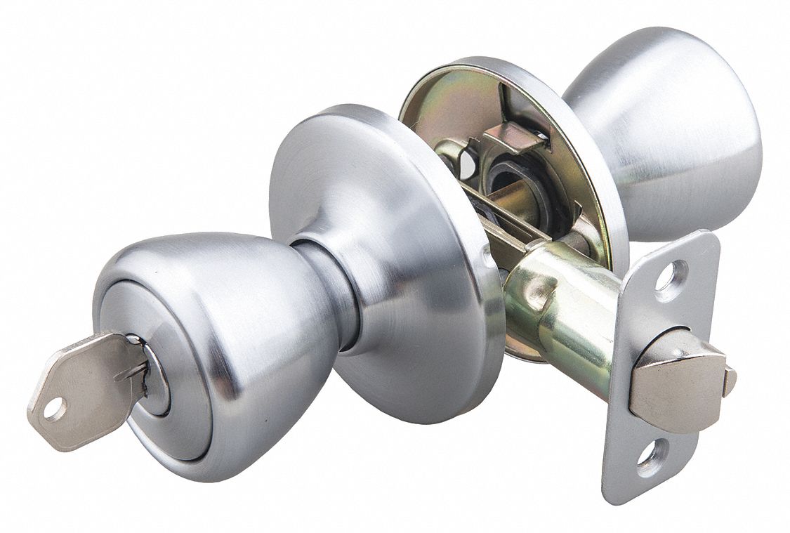 Door Lockset: Office Knob Locksets, Chrome