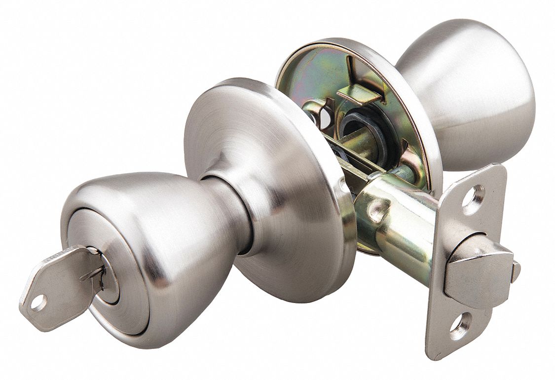Door Lockset: Office Knob Locksets, Nickel