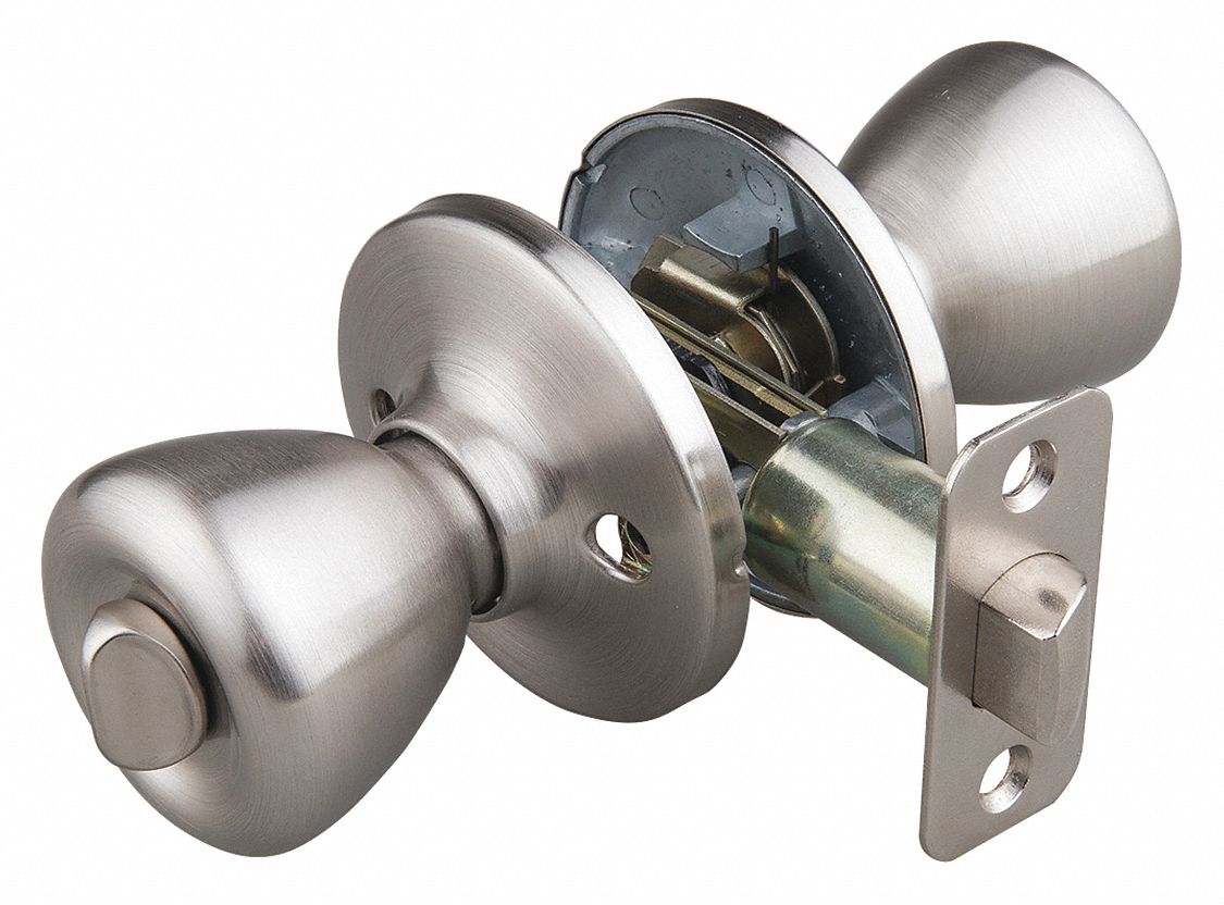 KNOB LOCKSET,MECHANICAL,SATIN NICKEL