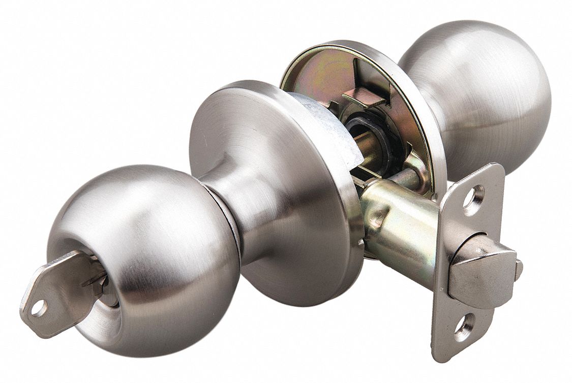 KNOB LOCKSET,MECHANICAL,SATIN NICKEL