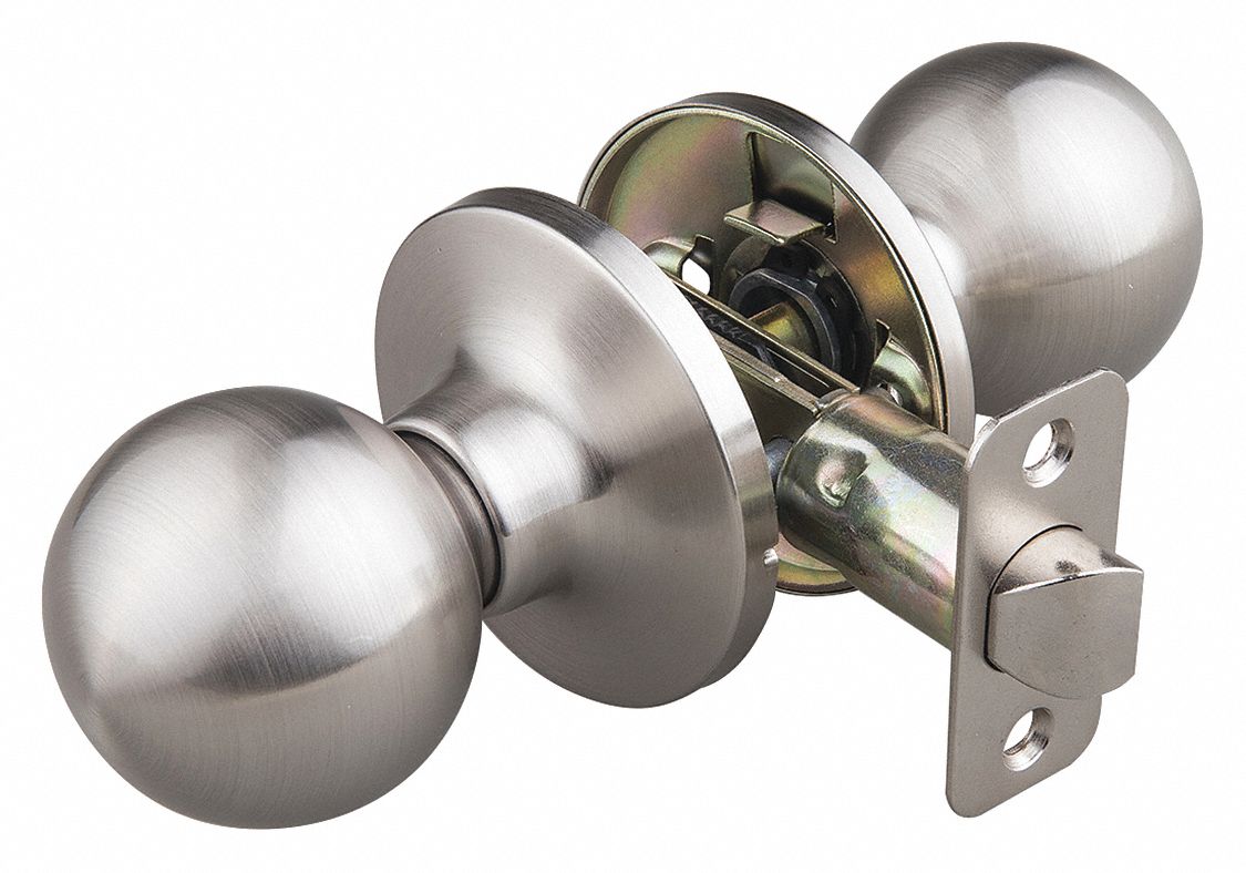 KNOB LOCKSET,MECHANICAL,SATIN NICKEL
