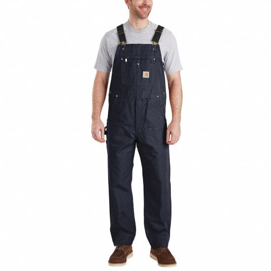 CARHARTT Bib Overalls, Cotton, 32 in Inseam, Fits Waist Size 34 in ...