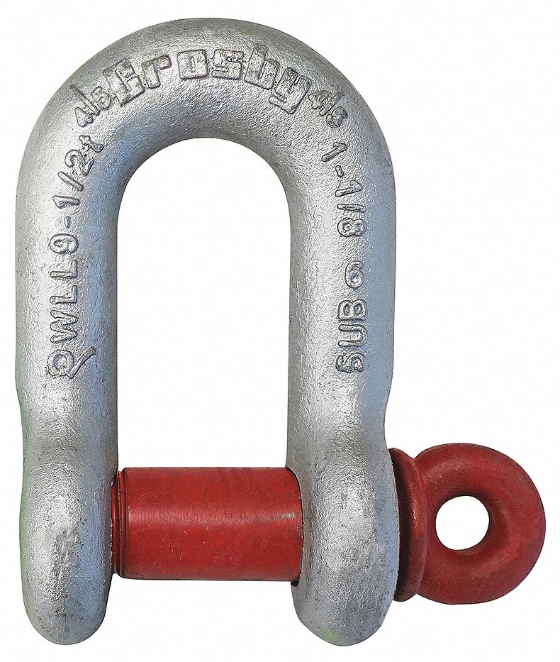 ANCHOR SHACKLE, SCREW PIN, TYPE IVA G210, GALVANIZED, 0.81 X 0.63 IN, BODY 1/2 IN, CARBON ST