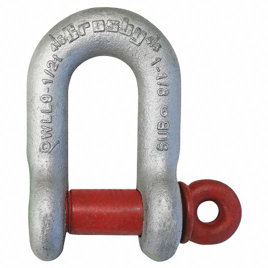 CROSBY Shackle: Screw Pin, 4,000 lb Working Load Limit, 13/16 in Wd ...