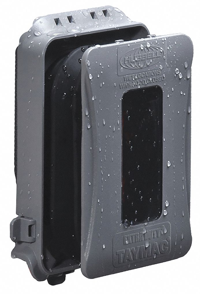 While In Use Weatherproof Cover: 1 Gangs, For Decora/GCFI Electrical Component Type, Gray, 3R