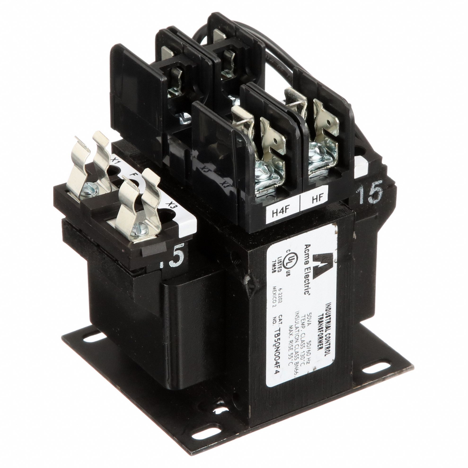 Control Transformer: 208V AC/230V AC/460V AC, 115V AC/24V AC, Plate, 50 VA