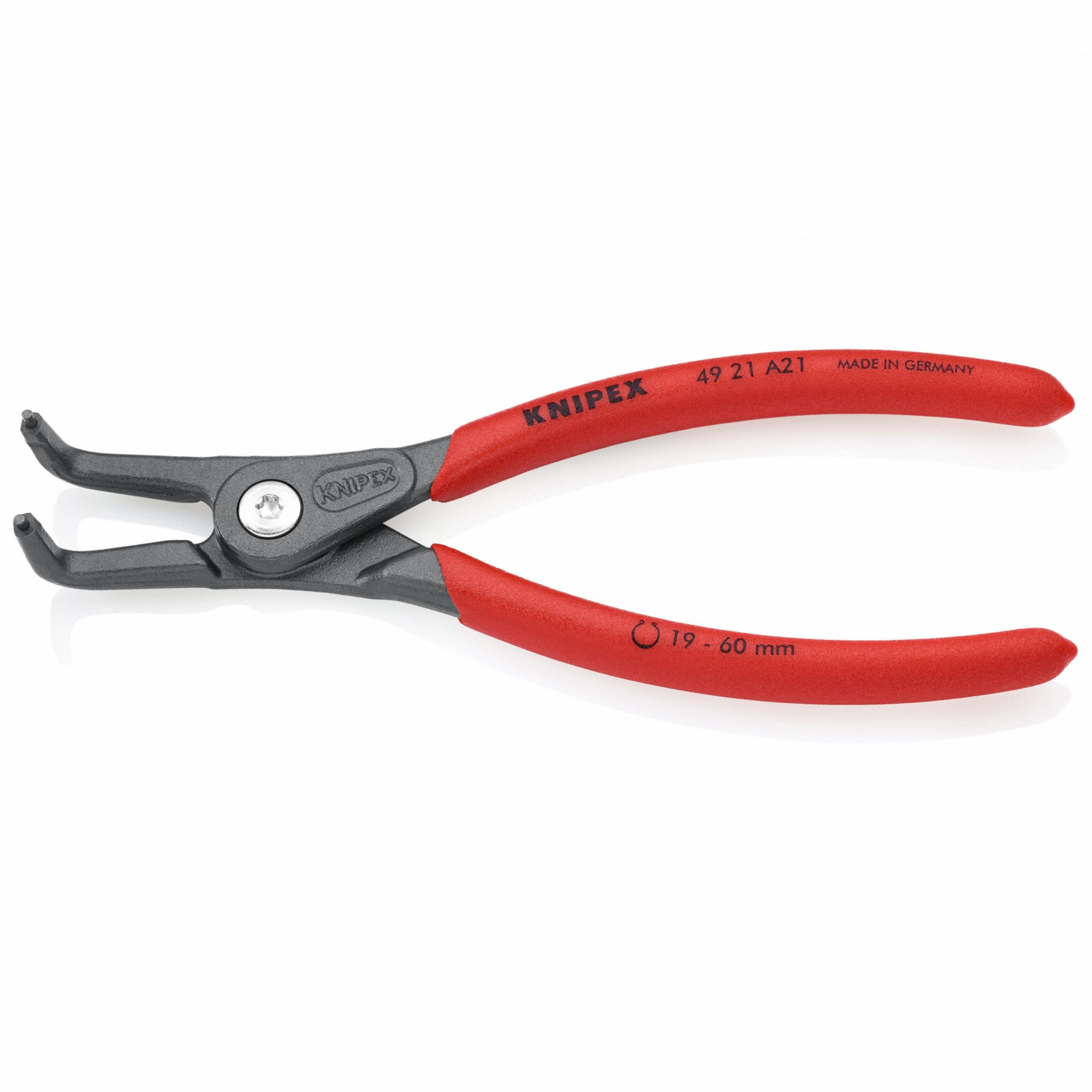 Retaining Ring Plier: External, For 85 mm to 140 mm Shaft Dia, 0.126 in Tip Dia, 5 1/2 in Overall Lg