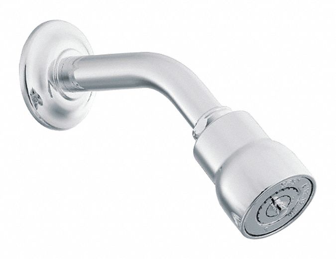 Fixed Showerhead: Capstone, 2.5 gpm Fixed Showerhead Flow Rate, Brass, Chrome Finish, Single