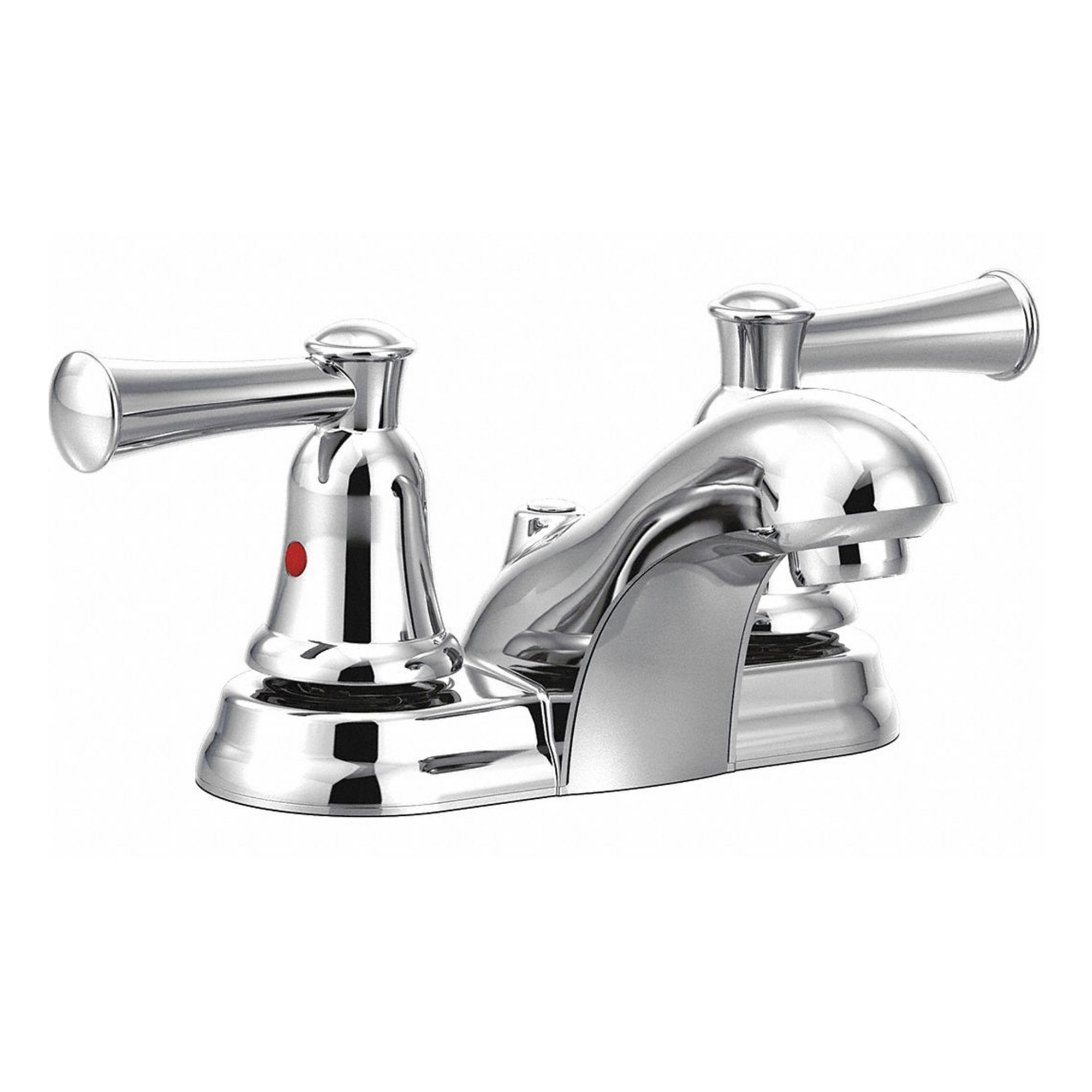 Low Arc Bathroom Faucet: Capstone, Brass, Chrome Finish, 1.2 gpm Flow Rate, Centerset, Arc