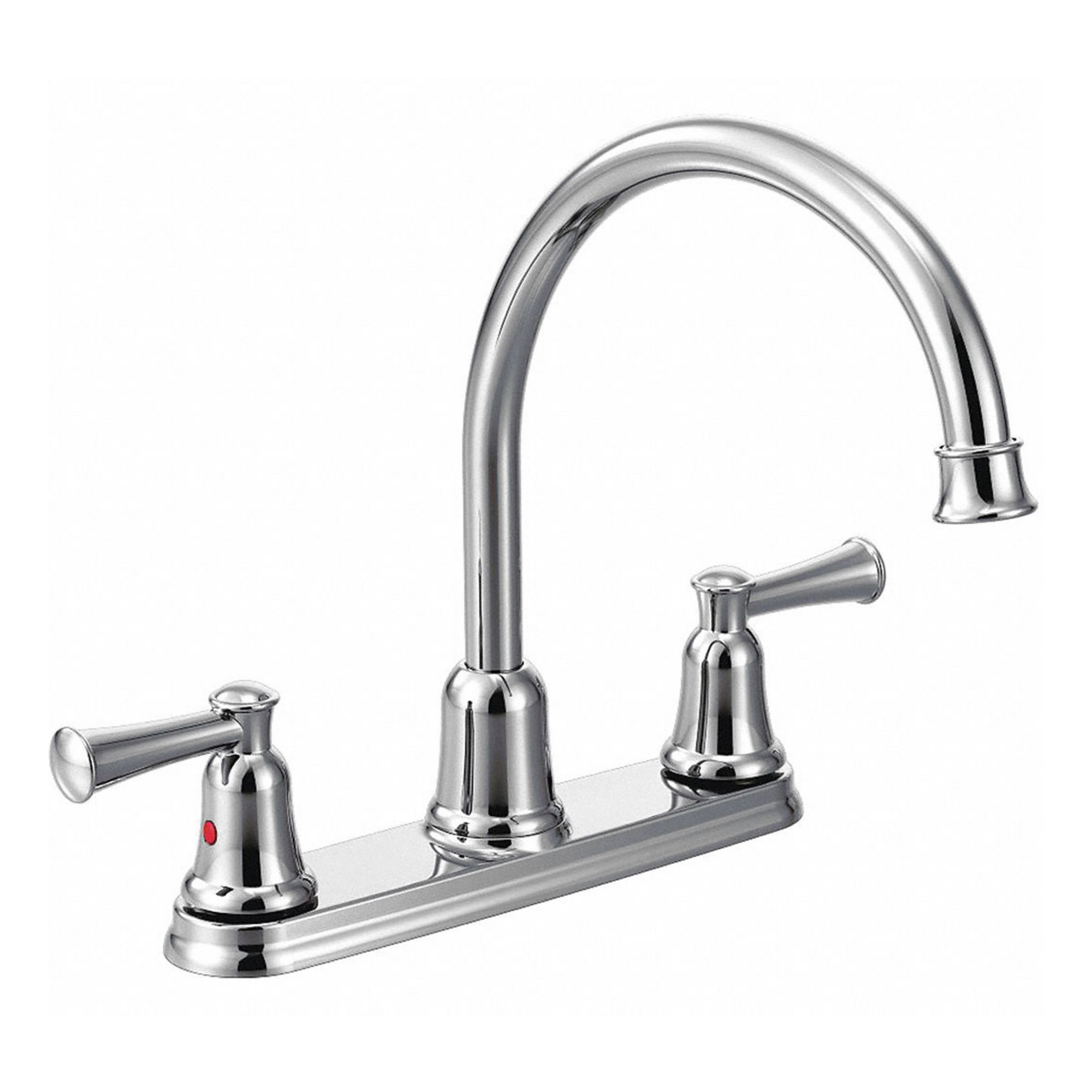 Gooseneck Kitchen Faucet: Capstone, Brass, Widespread, Deck, 3 Mounting Holes, 1.5 gpm Flow Rate