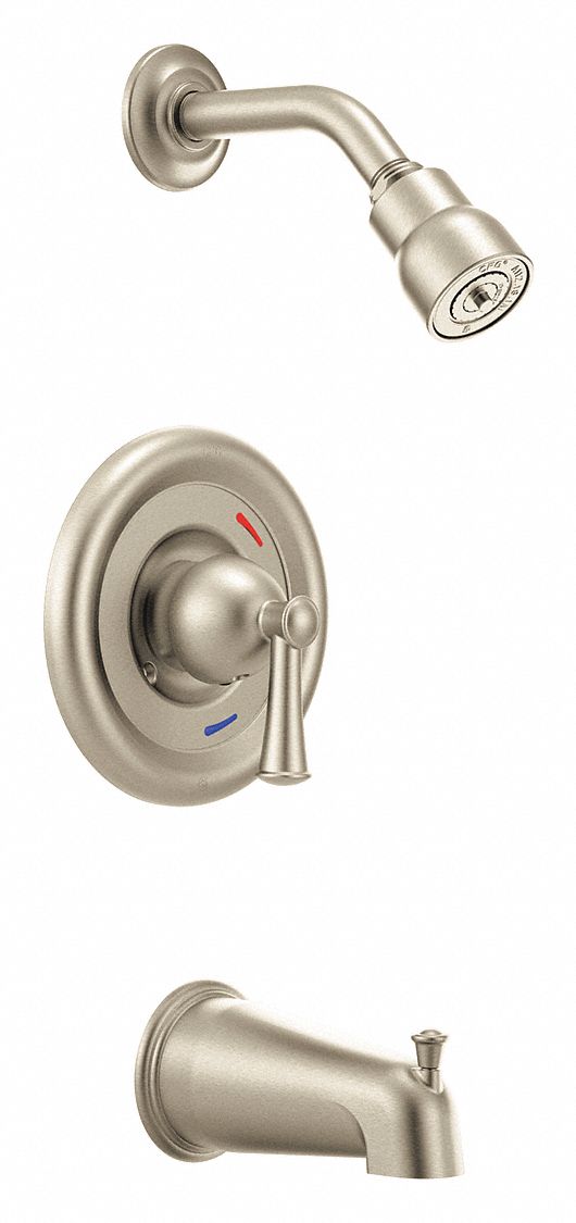 Tub and Shower Trim Kit: Capstone, 2.5 gpm Fixed Showerhead Flow Rate, Nickel, Single Function