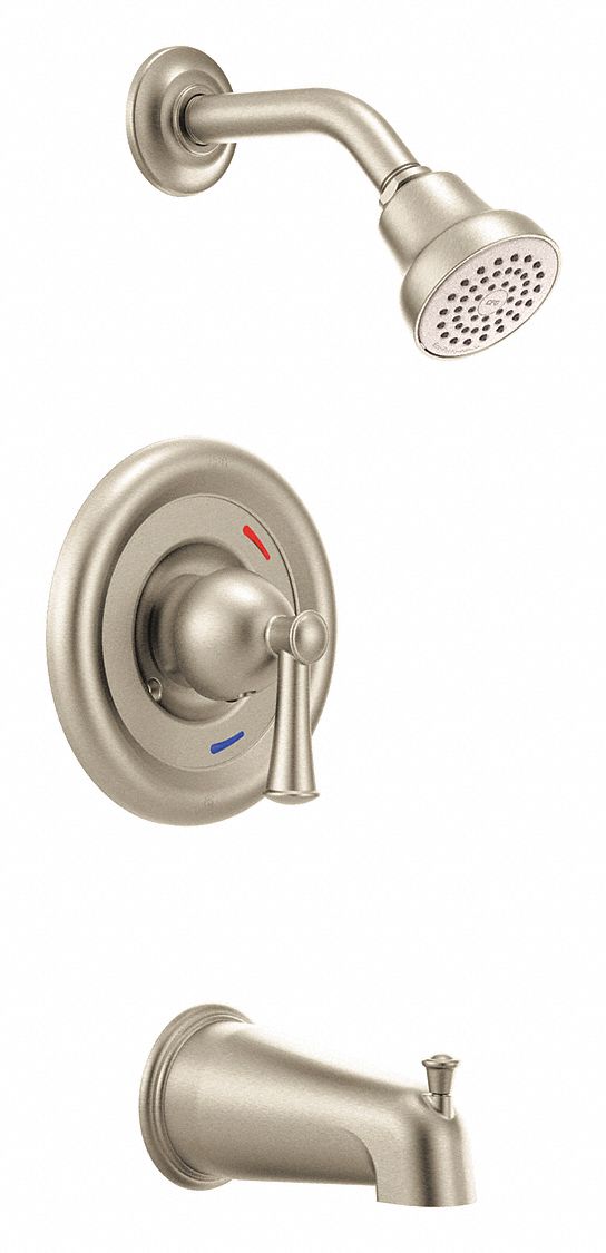 Tub and Shower Trim Kit: Capstone, 1.75 gpm Fixed Showerhead Flow Rate, Nickel, Single Function