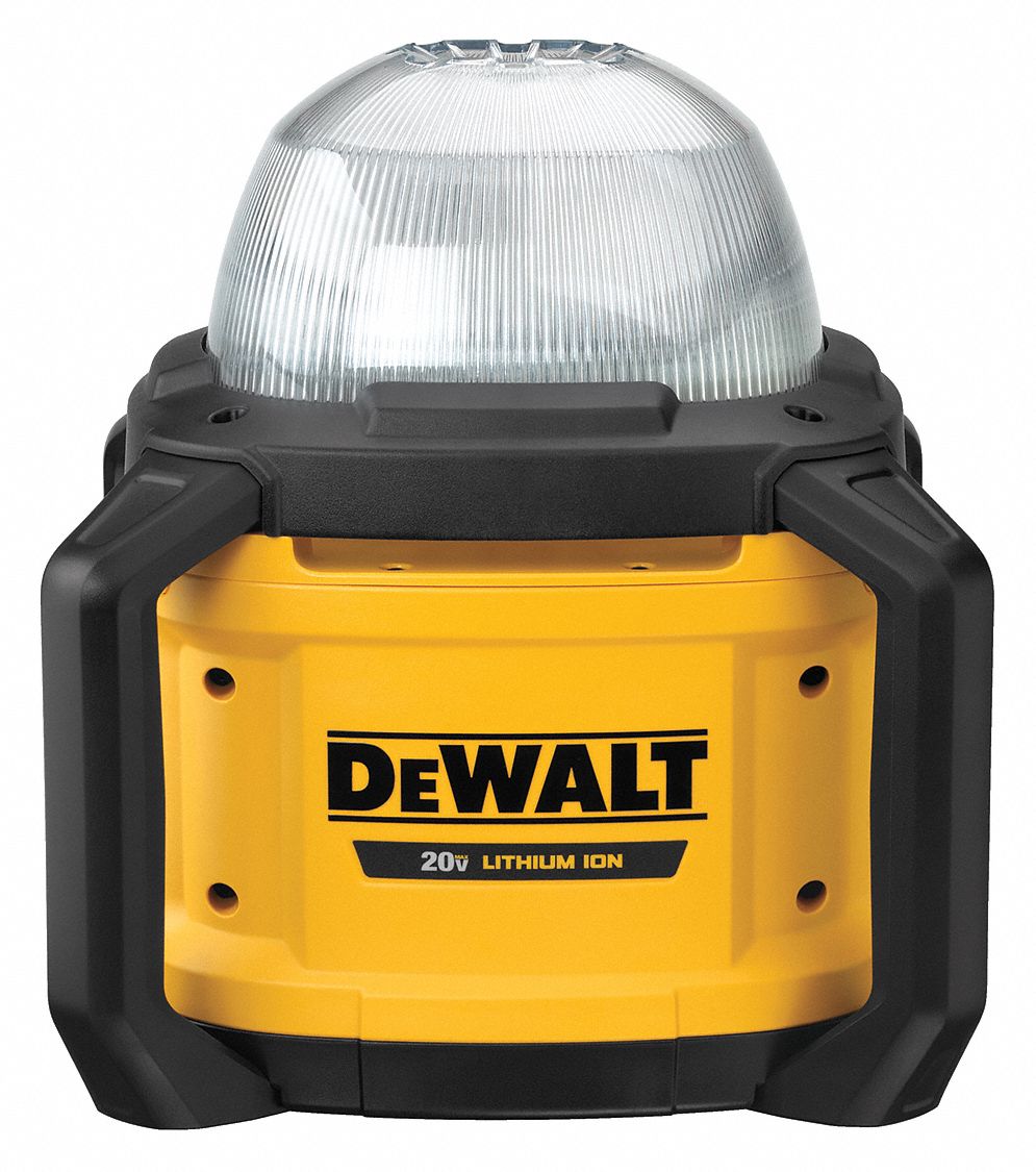 WORK LIGHT, CORDLESS, 20V/6 AH, 5000 LM, 190 FT BEAM DISTANCE, LED LAMP, PUSH BUTTON, UL