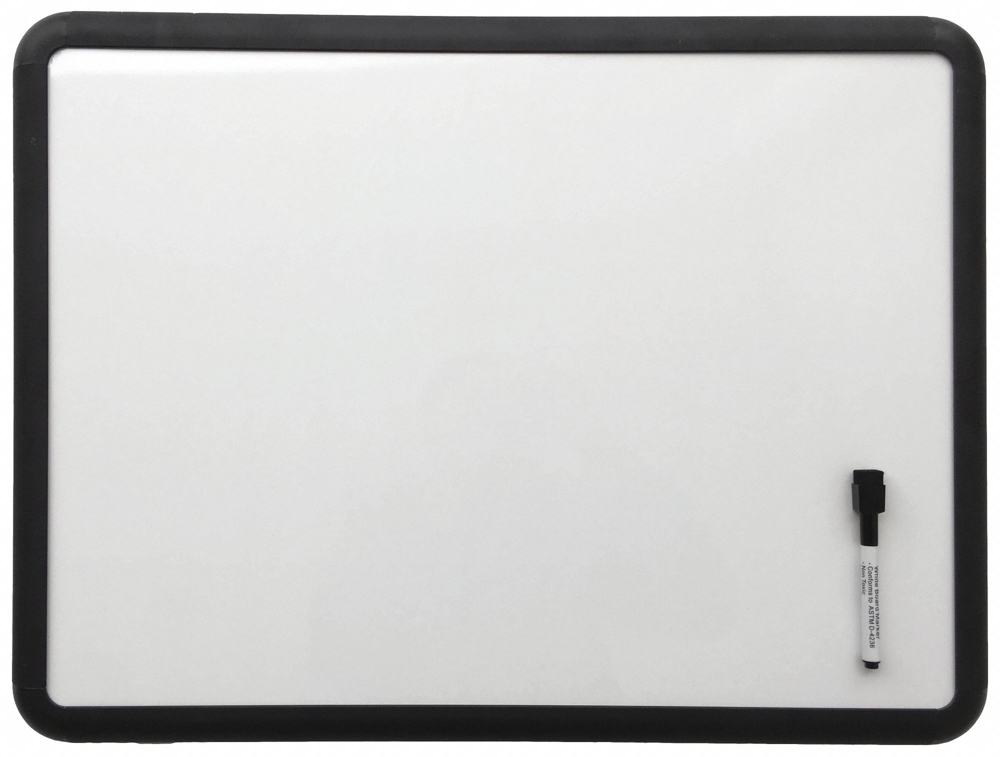 Dry Erase Board: Steel, Framed Style, Aluminum Frame, 18 in Overall Ht, White