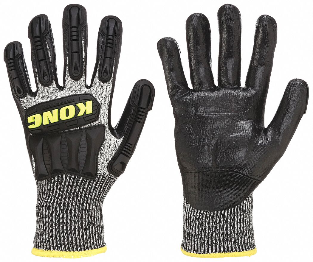 GANTS,HAUTE DEXTÉRITÉ,RÉSIST CHC,COUPE TRICOT,DOIGT COMPLET,ENFILABLE,TG/10,GRIS,HPPE/TPR