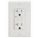 GFCI RECEPTACLE, DUPLEX, WHITE, 5-20R, 20 A, 125V AC, 2 POLE/3 WIRE, GEN USE