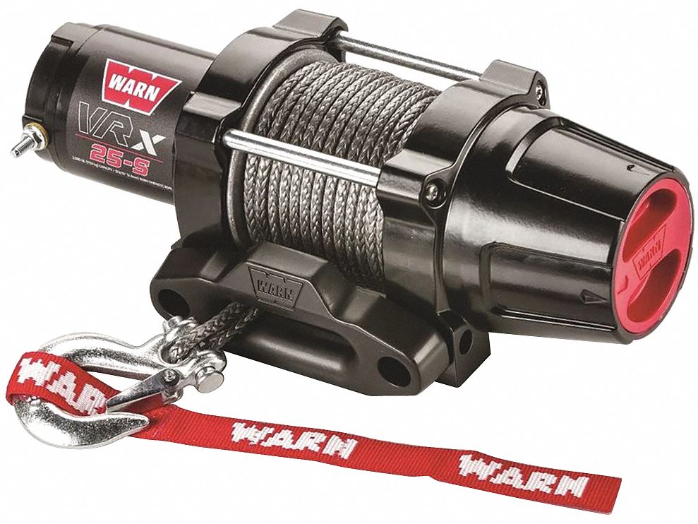 Electric Winch: Pulling, 12V DC, 2, 500 lb 1st Layer Load Capacity, 50 ft Cable Lg, Planetary