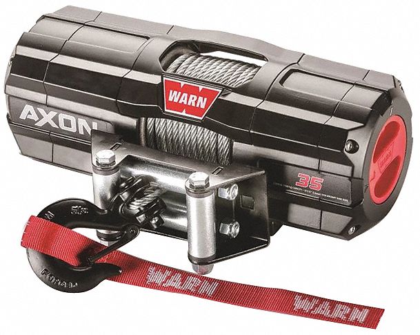 Electric Winch: Pulling, 12V DC, 3, 500 lb 1st Layer Load Capacity, 50 ft Cable Lg, Planetary