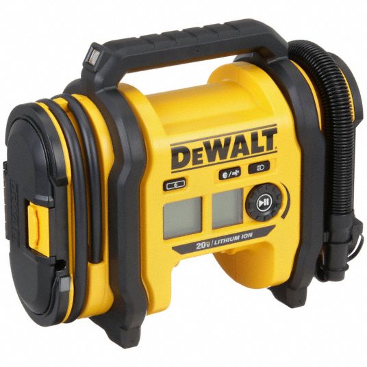 DEWALT Cordless Inflator 20V MAX Bare Tool 160 psi Max. 29 in Hose Lg Corded Cordless