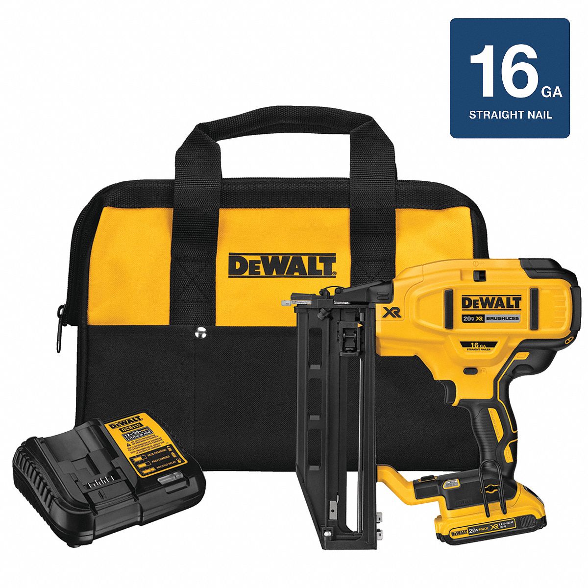 DEWALT Cordless, Nail Gun, 20V DC 492T36DCN662D1 Grainger