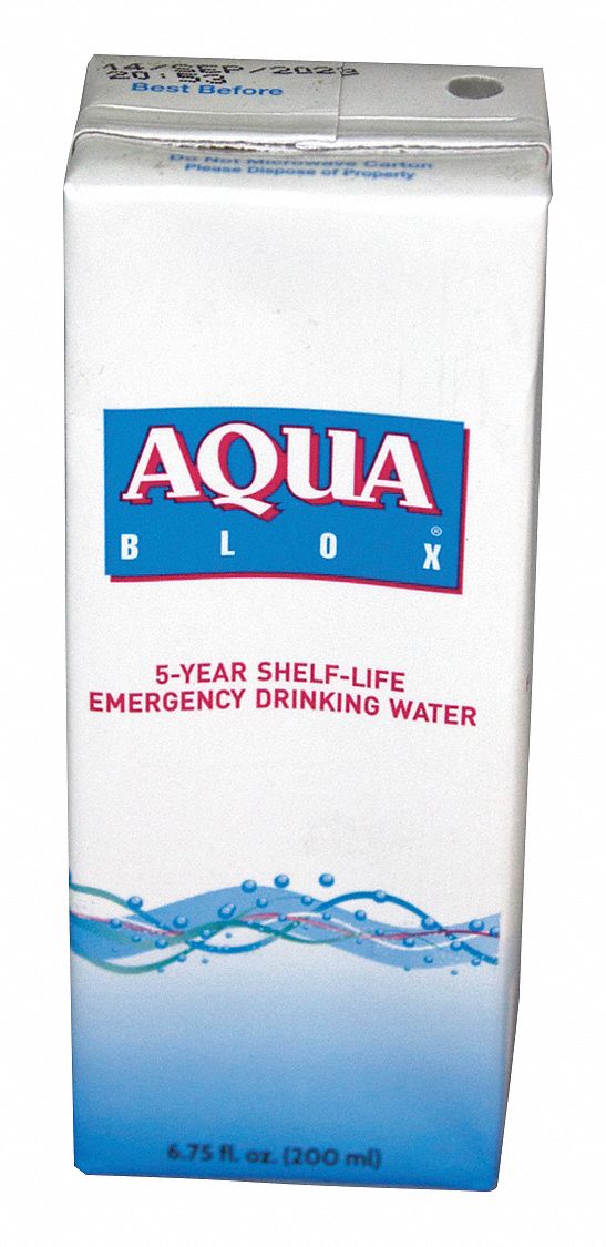 Emergency Drinking Water Box: 6.75 oz, 1 Courses, 0 Calories per Meal, 32 PK