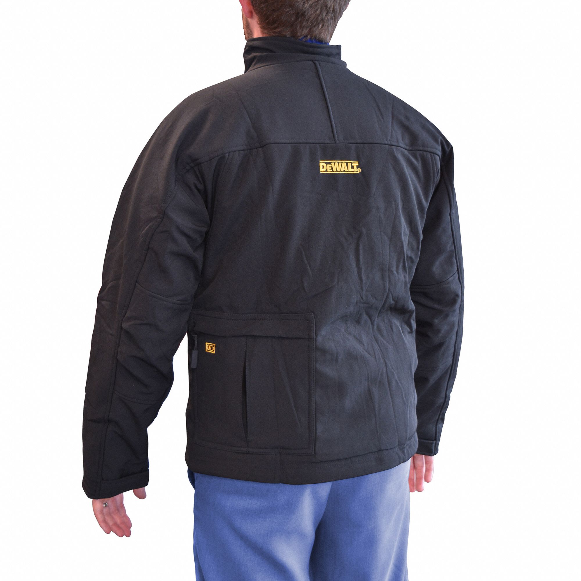 DEWALT Heated Jacket Men's, 2XL, Black, Up to 9 hr, 52 in Max Chest