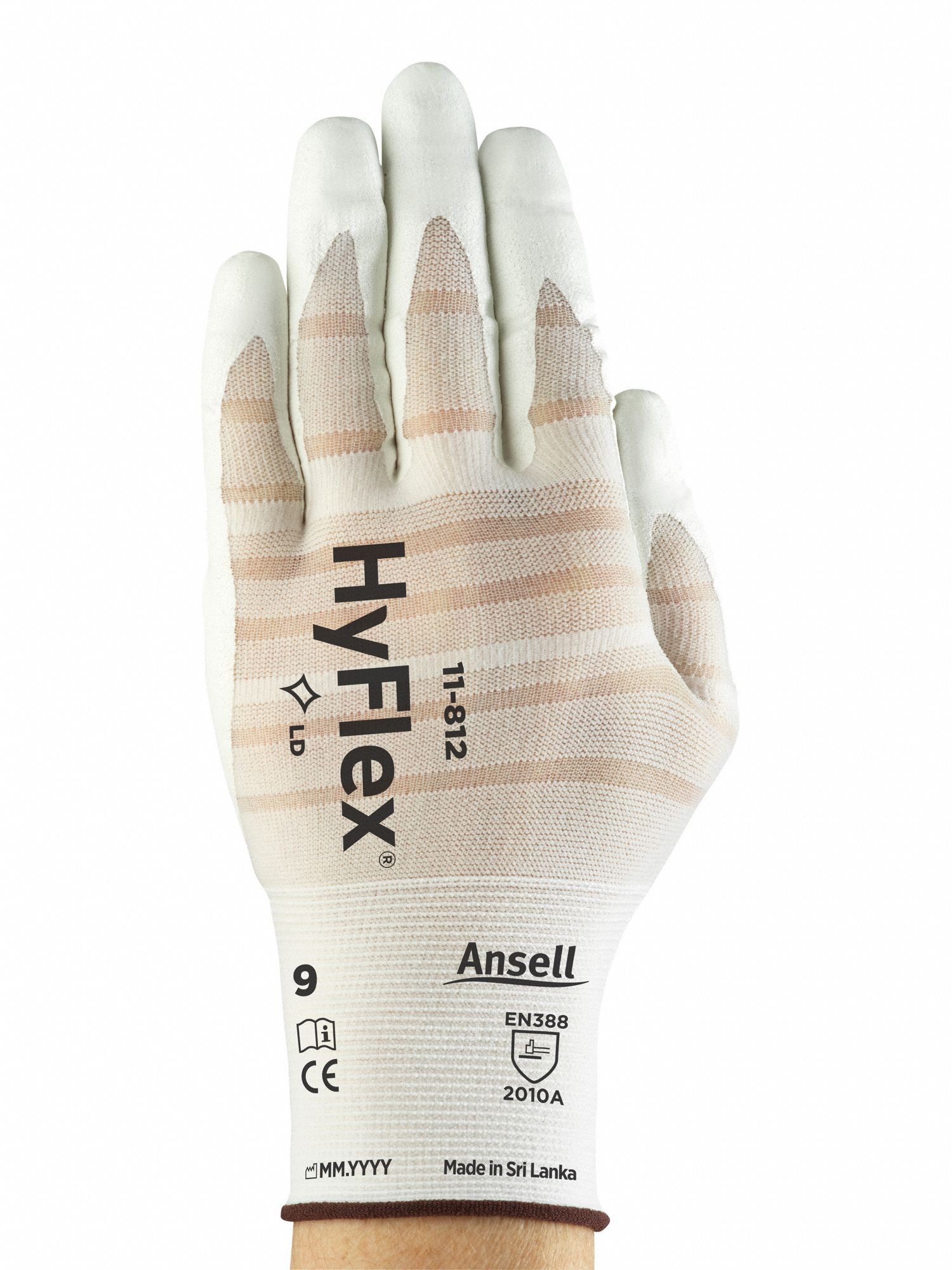 HYFLEX Coated Gloves: XL ( 10 ), Smooth, Foam Nitrile, Palm, Dipped ...