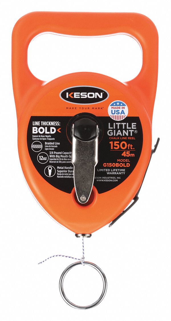 Keson G150bold Chalk Line Reel,150 Ft L,Orange