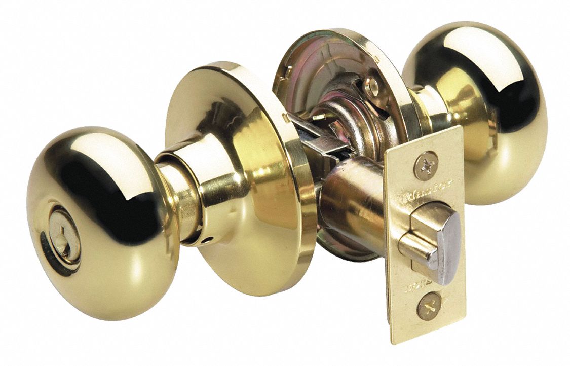Door Lockset: Office Knob Locksets, Brass
