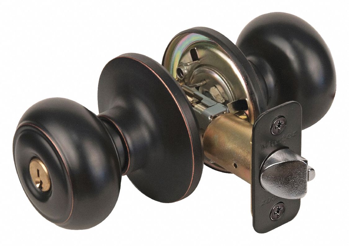 MASTER LOCK Knob Lockset, Mechanical, Knob, Cylindrical, Entrance, 3