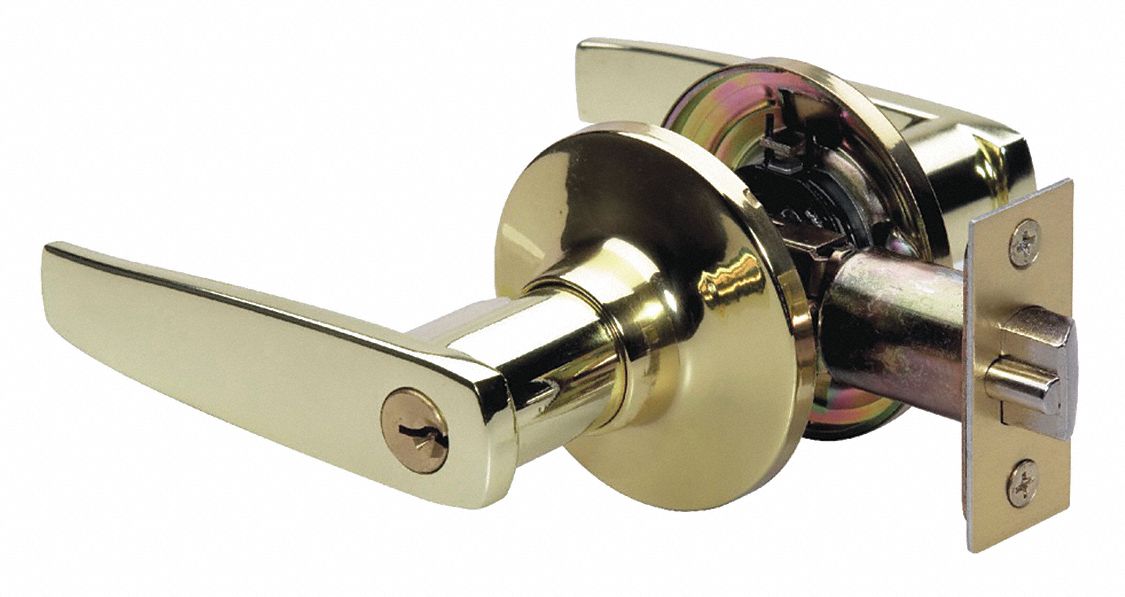 Door Lockset: Office Lever Locksets, Brass