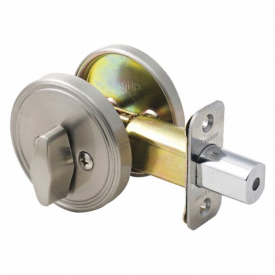 MASTER LOCK, Cylindrical, 1 3/8 in Door Thick - Max, Deadbolt Lock ...