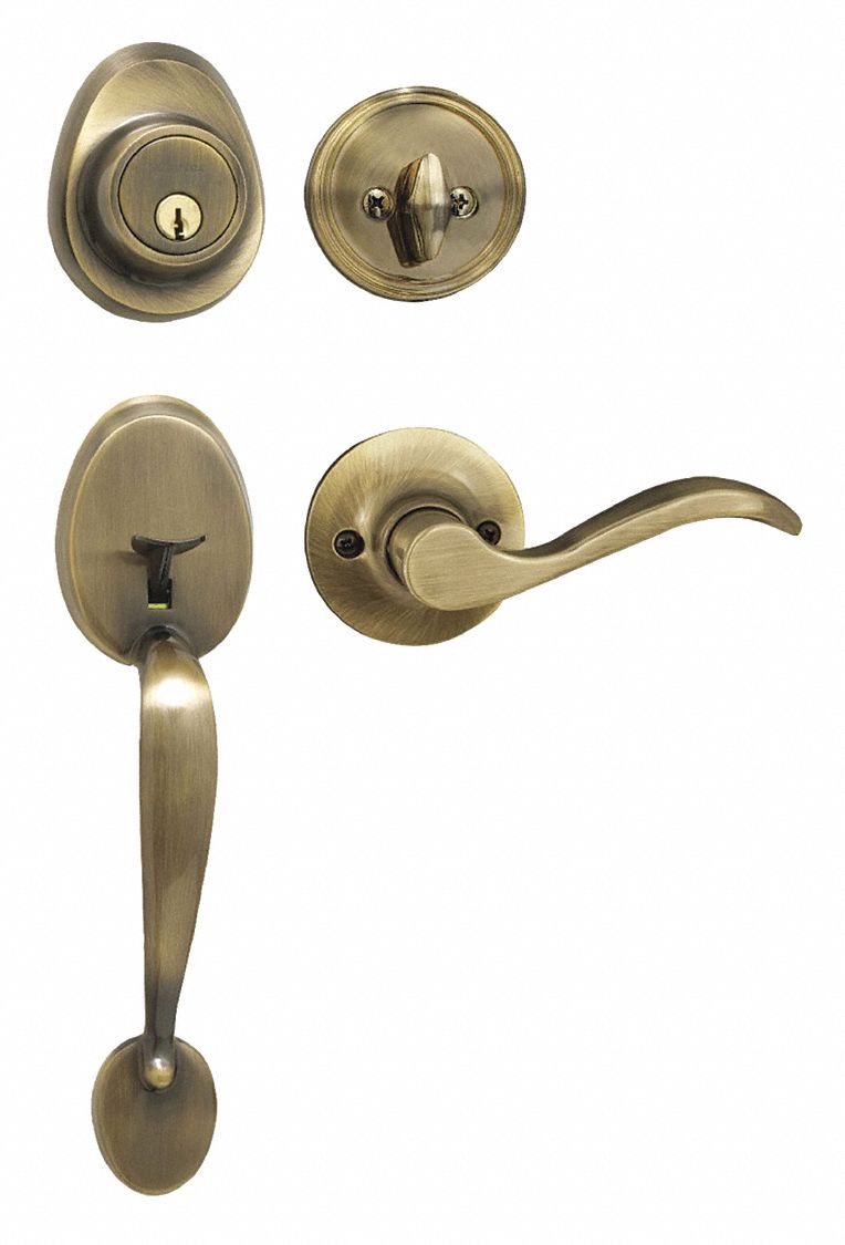 MASTER LOCK, Grade 3, Wave, Door Lever Lockset 492X32HDLWLLH0605KA4