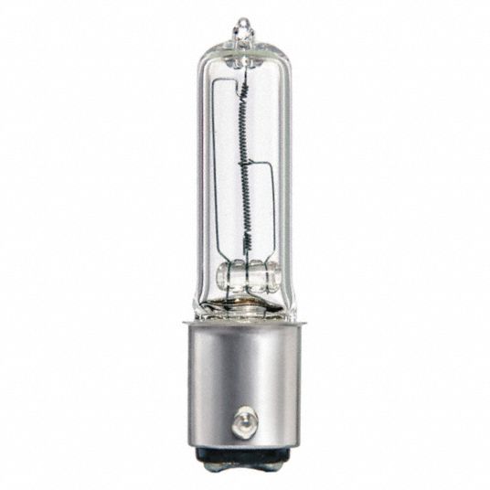PHILIPS Miniature Halogen Bulb, T4, Double Contact Base (BA15D), Lumens 1600, Watts 100W