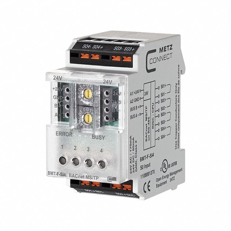 MS/TP Module: DIN Rail Mounting, BACnet MS/TP, 4 Inputs, 24V AC/DC, 1108891370
