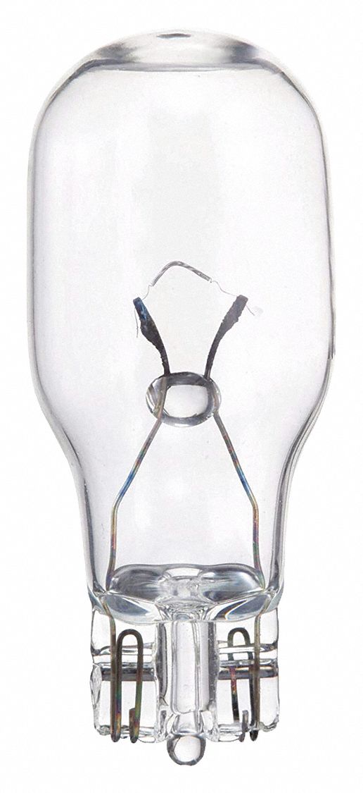 Incandescent Bulb: Incandescent, Glass Wedge (W2.1x4.9d), (T) Tubular, T5, 12V AC, 4 W Watt