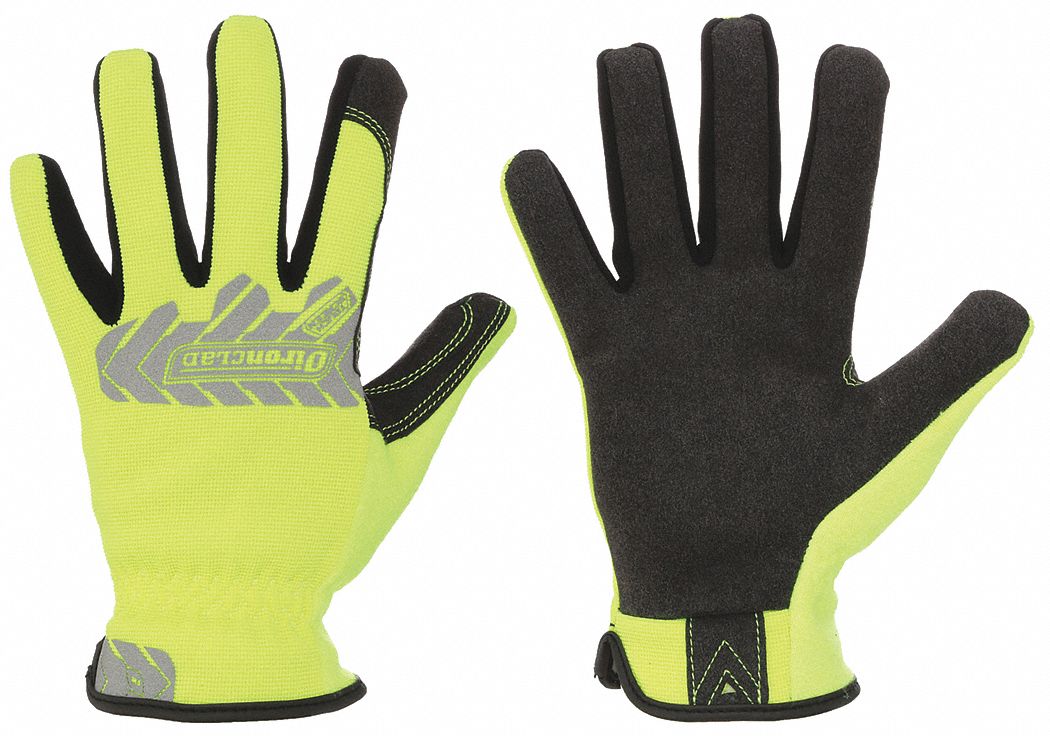 GANTS, ÉCRAN TACTILE, TAILLE P, JAUNE HAUTE VISIBILITÉ, CUIR SYNTHÉTIQUE/SPANDEX/NYLON