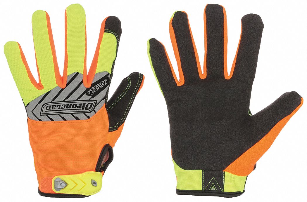 GANTS,RÉSIST CHOCS / À L'ABRASION,HT VIS,ÉCRAN TACTILE,DOIGT COMPLET,TTG/11,JNE,NYL/POLY/NÉO