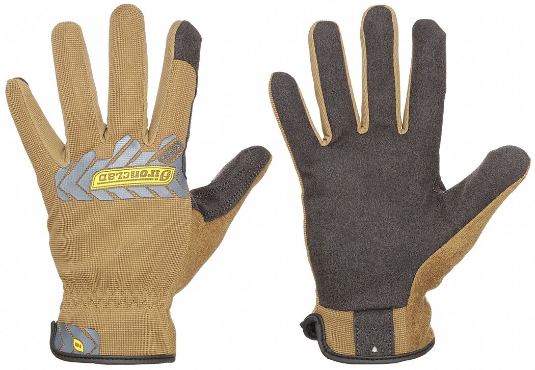 GANTS, ÉCRAN TACTILE, TAILLE P, BRUN, CUIR SYNTHÉTIQUE/POLY/SPANDEX/NYLON