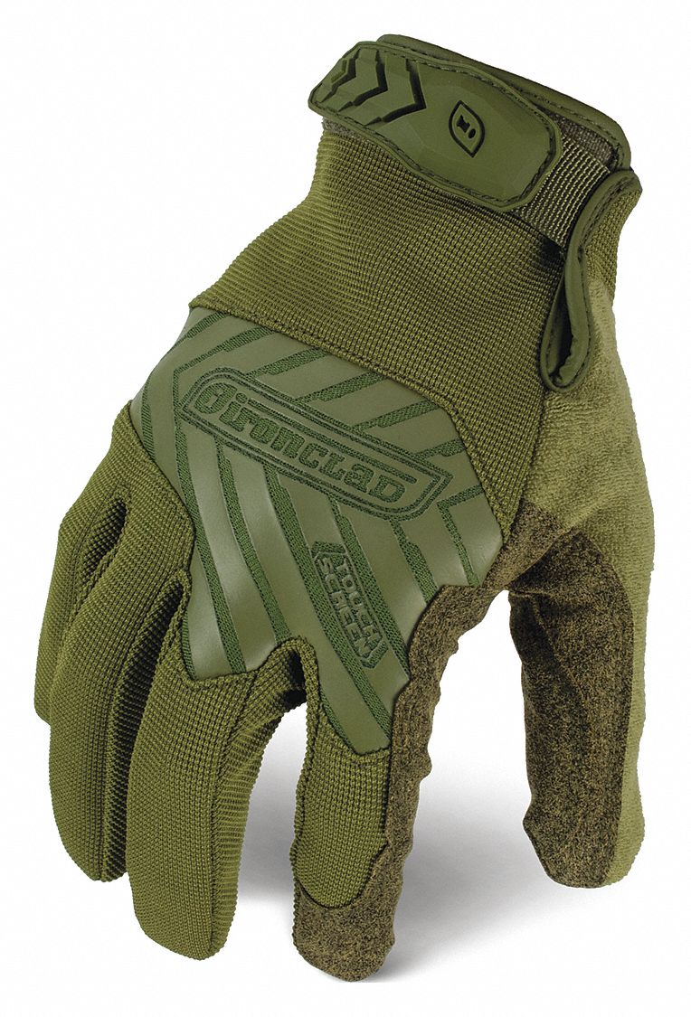 IRONCLAD Tactical Touchscreen Glove Polyester, Nylon, Polyester, Green