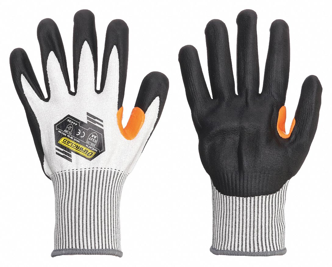GANTS RÉSISTANTS AUX COUPURES, TAILLE TTG (11), LONGUEUR 11 1/2PO, GRIS/NOIR, PEHP/NITRILE, PAIRE